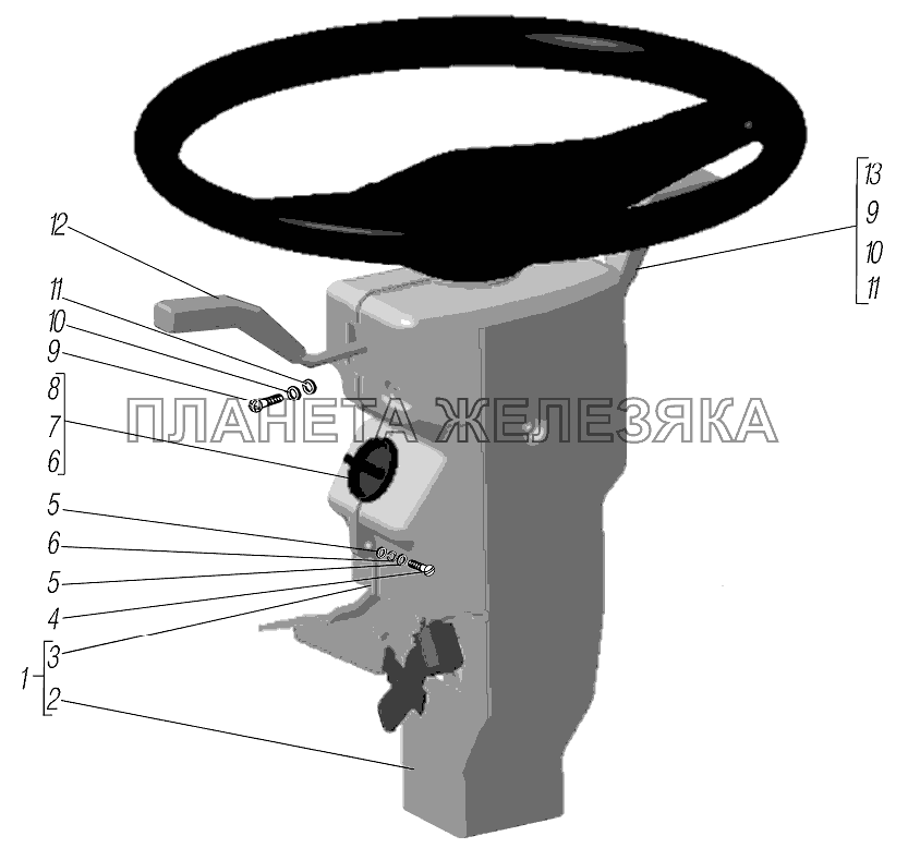 Установка замка зажигания УРАЛ-4320-1151-59