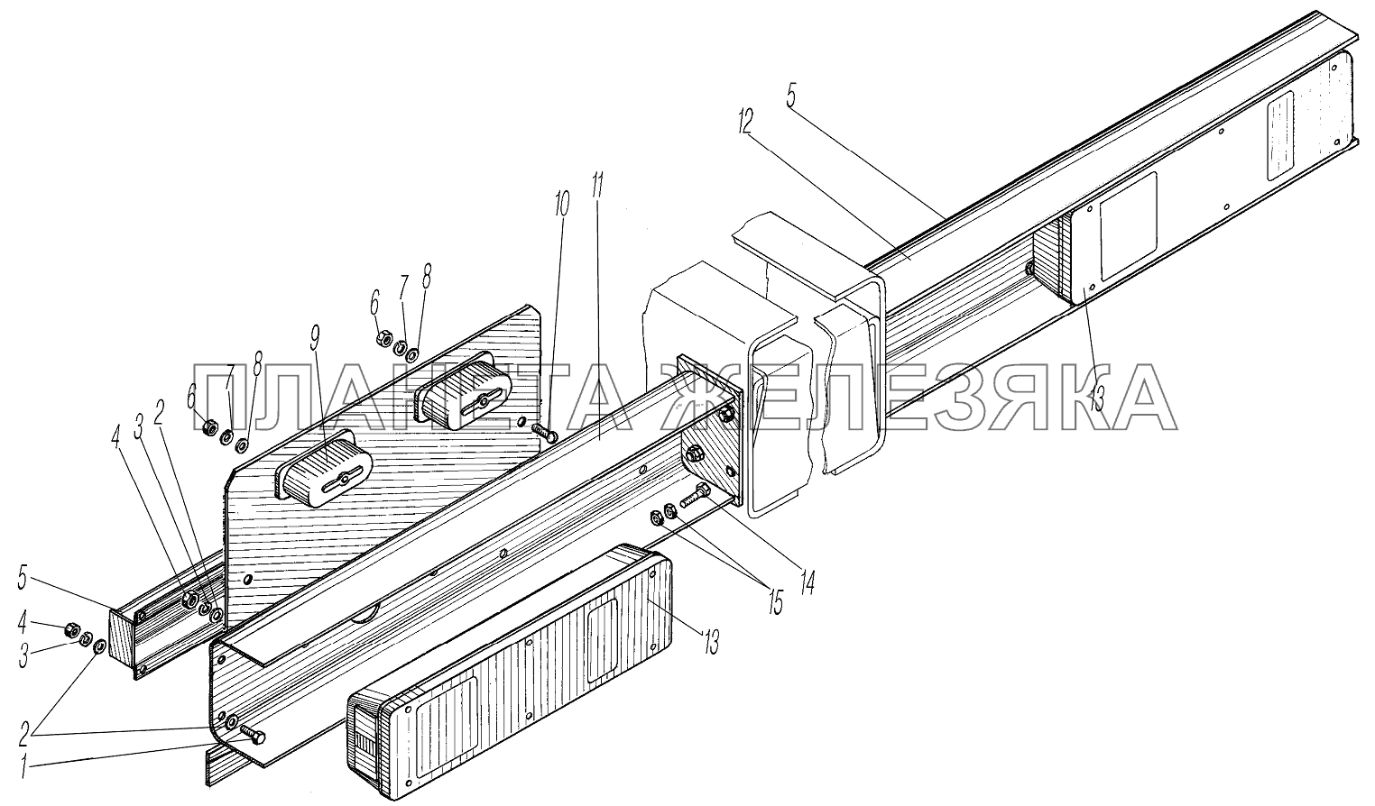 Установка задних осветительных приборов УРАЛ-4320-1951-58