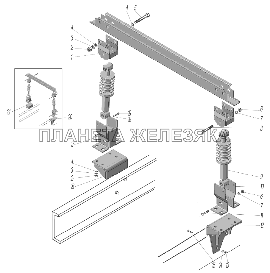 Задняя опора кабины УРАЛ-4320-1951-58