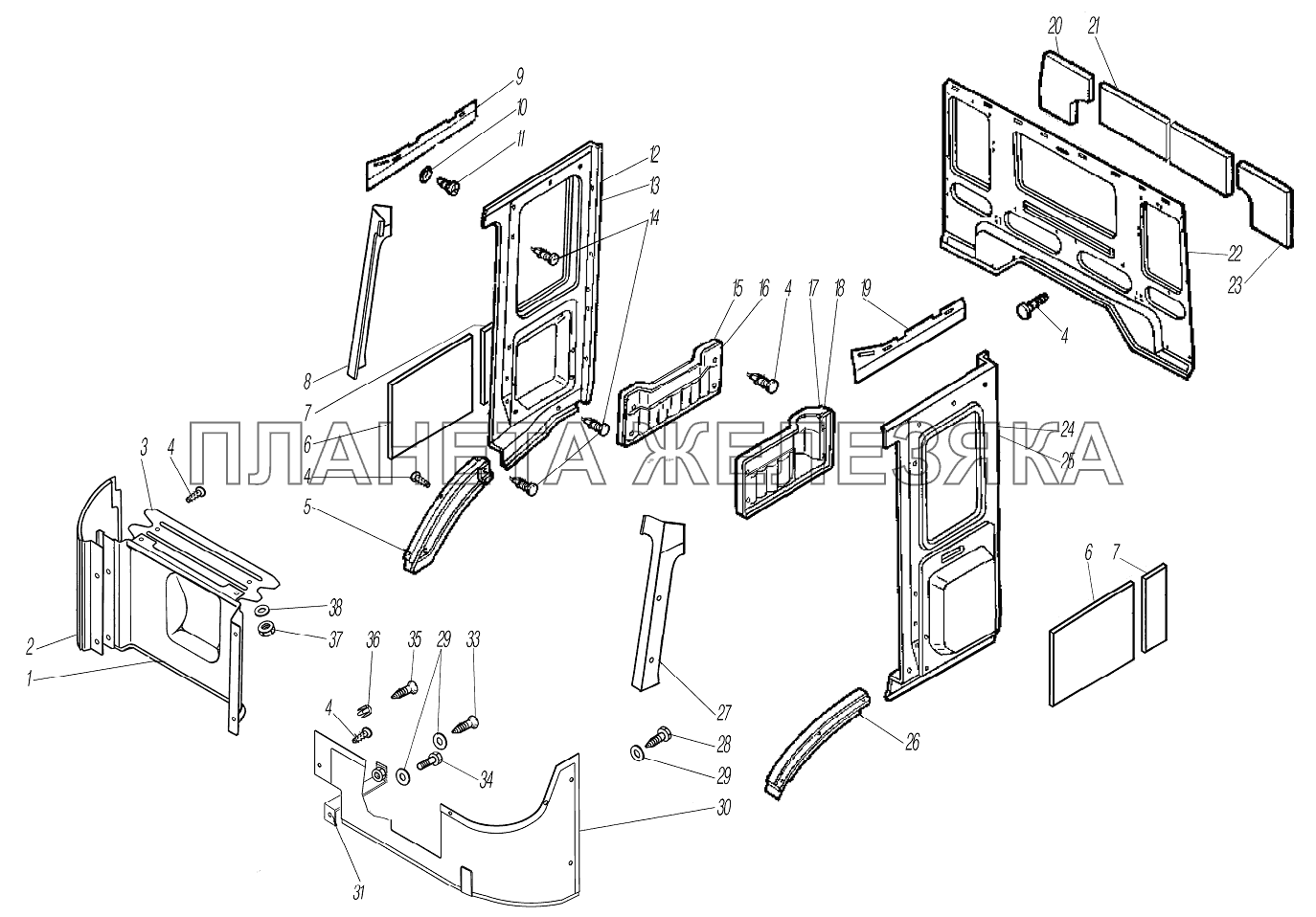 Обивка кабины УРАЛ-4320-1151-59