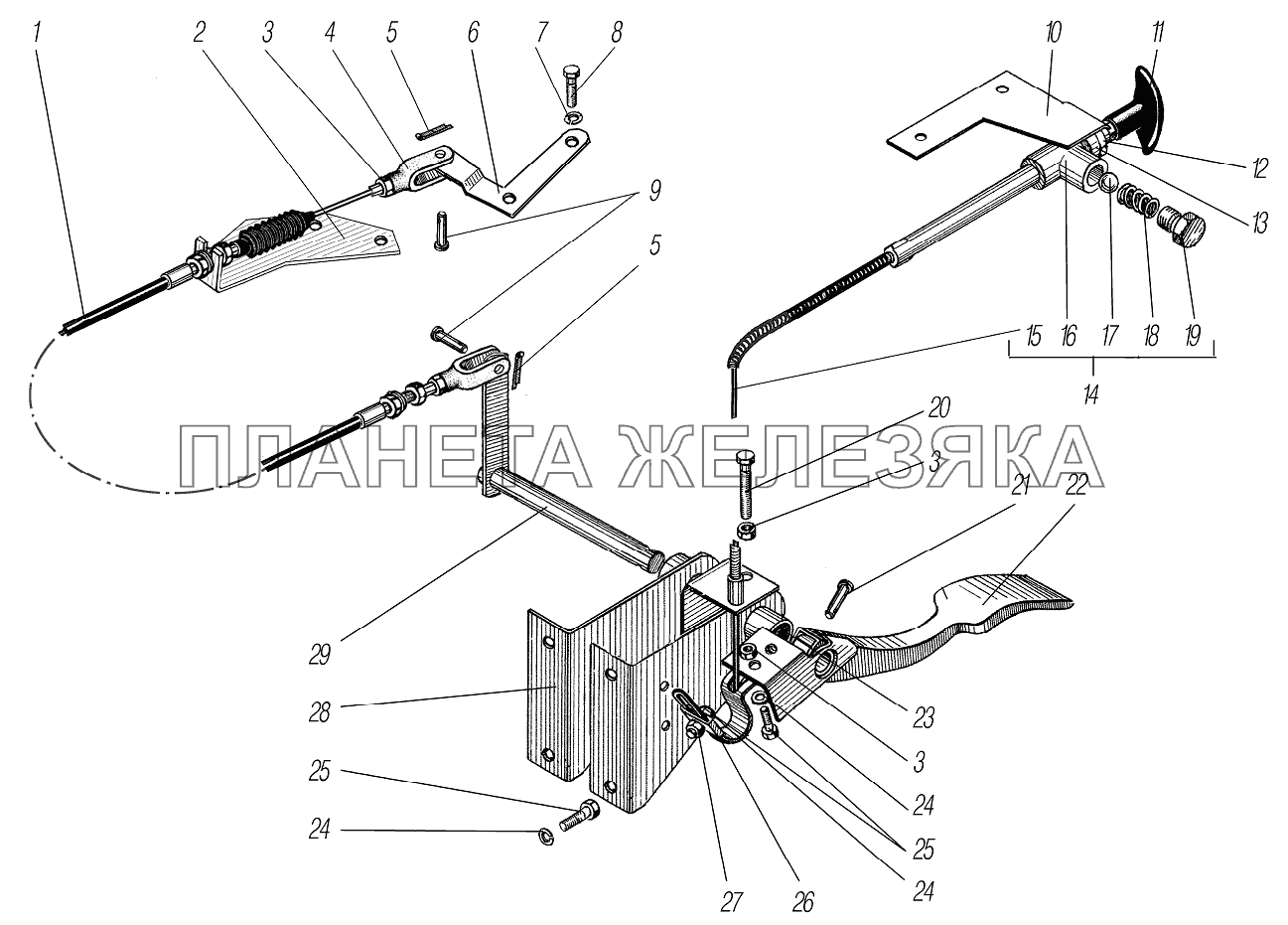 Привод акселератора УРАЛ-4320-1151-59