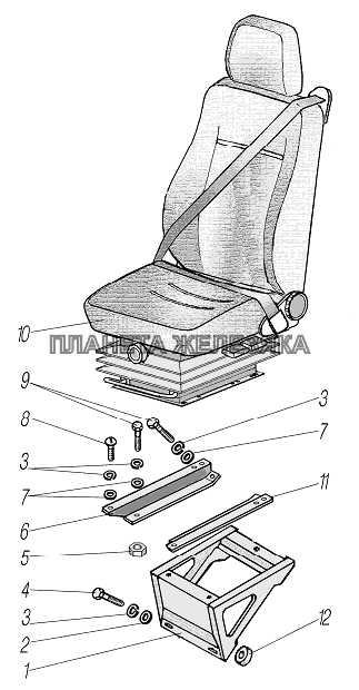 Сиденье водителя УРАЛ-4320-0971-58