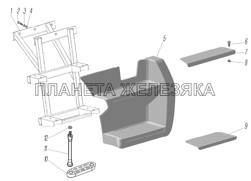 Подножка левая УРАЛ-4320-1951-58