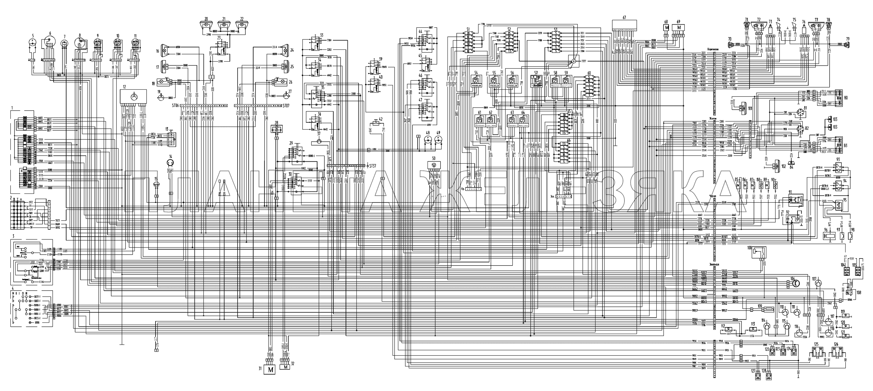 Схема электрооборудования УРАЛ-4320-1951-58