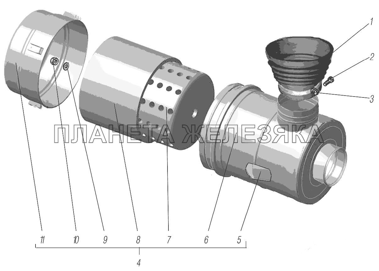 Фильтр воздушный УРАЛ-4320-0971-58