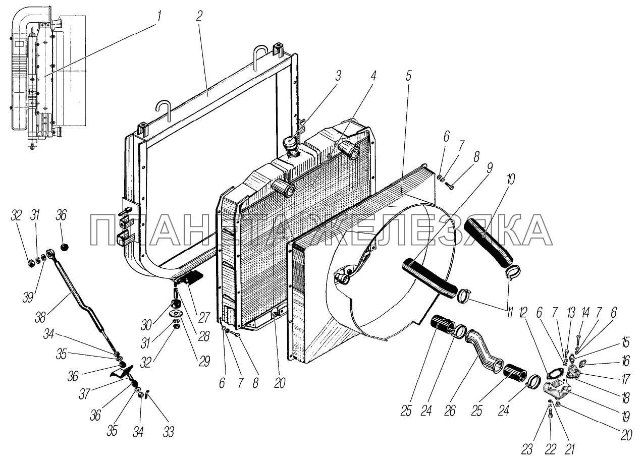 Радиатор системы охлаждения УРАЛ-4320-0971-58