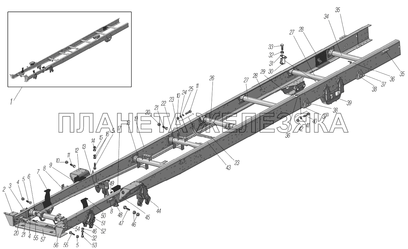 Рама на автомобили 4320-1951-58, 4320-0971-58 УРАЛ-44202-0511-58