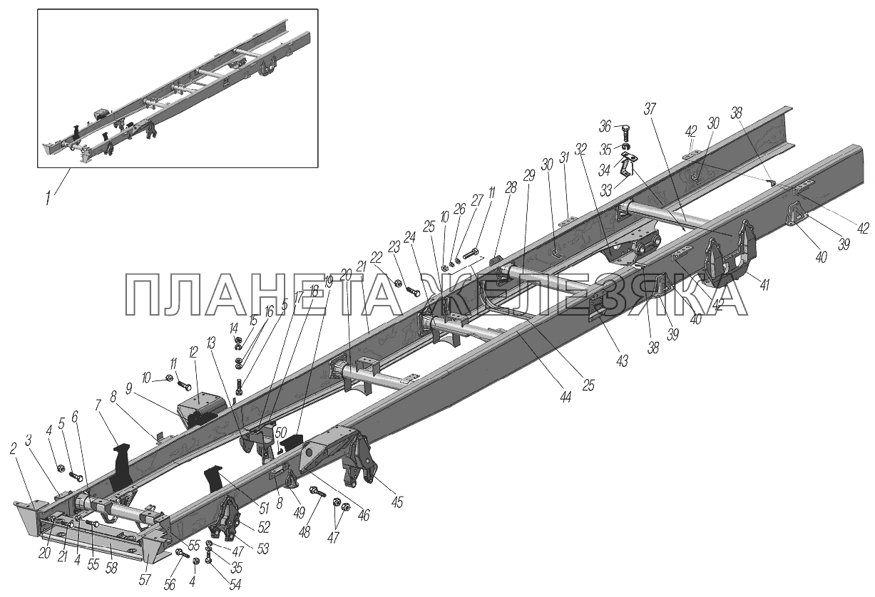 Рама на автомобили 4320-1151-59, 44202-0511-58 УРАЛ-44202-0511-58