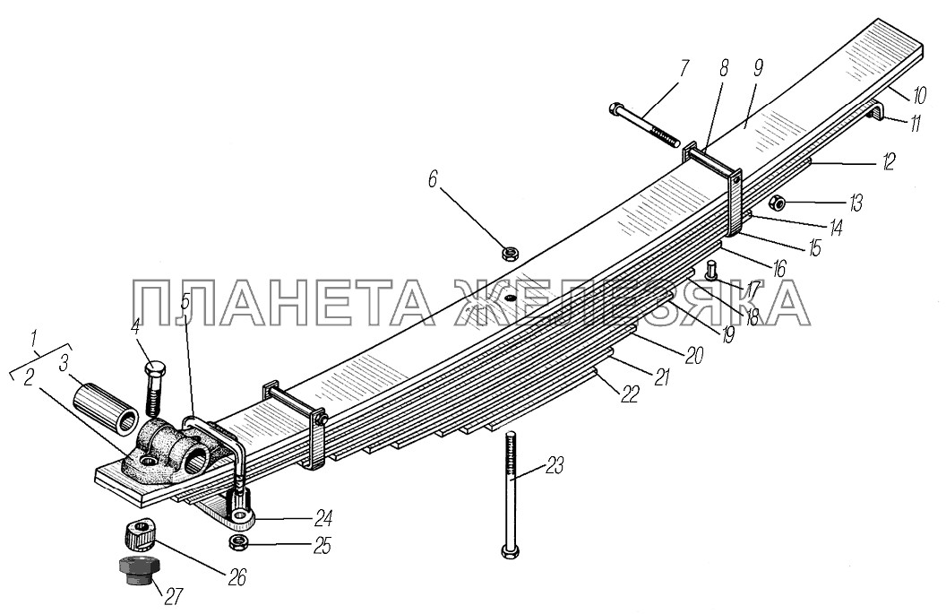 Передняя рессора УРАЛ-4320-0971-58