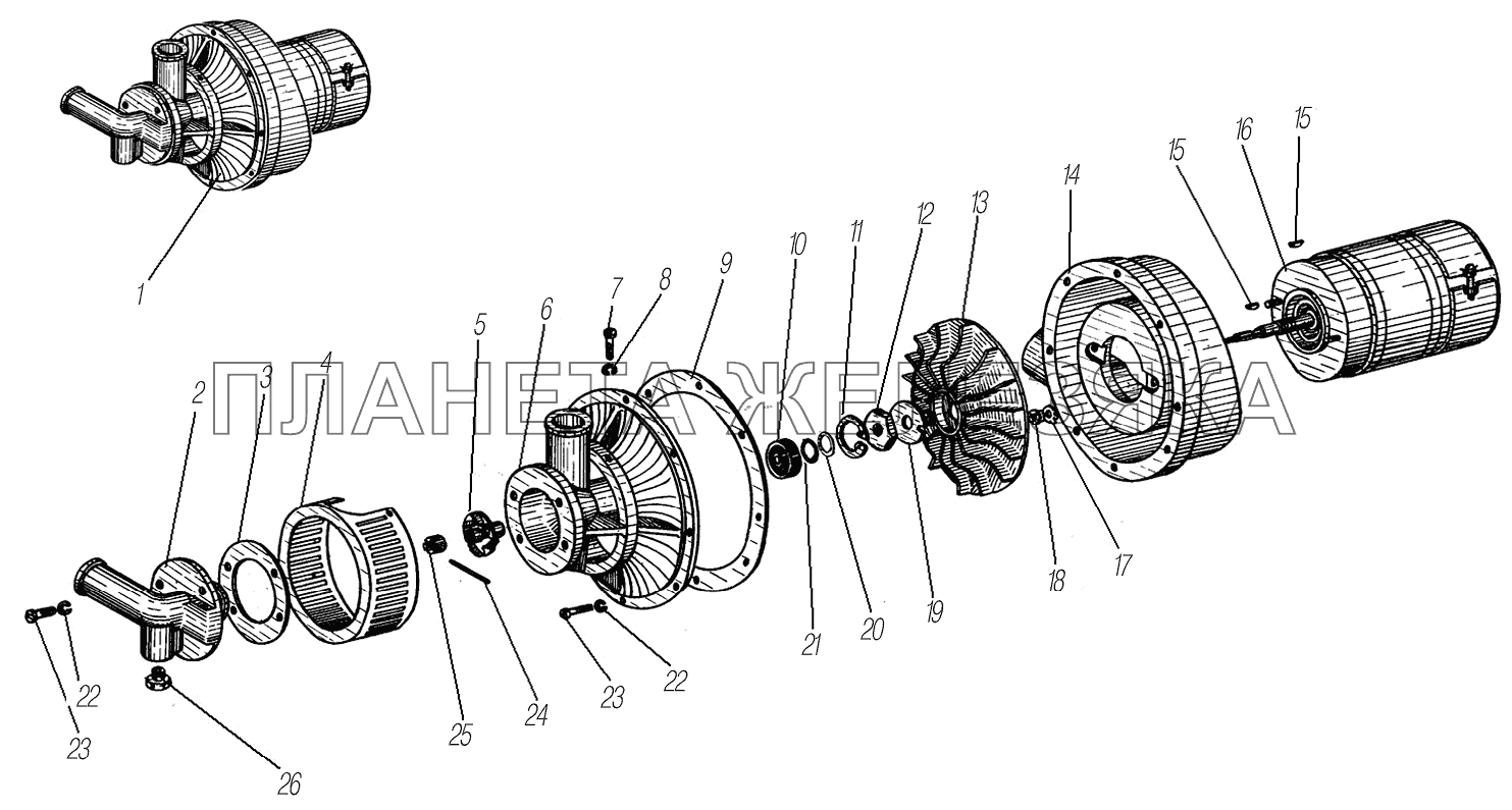 Нагнетатель насосного агрегата УРАЛ-4320-1951-58