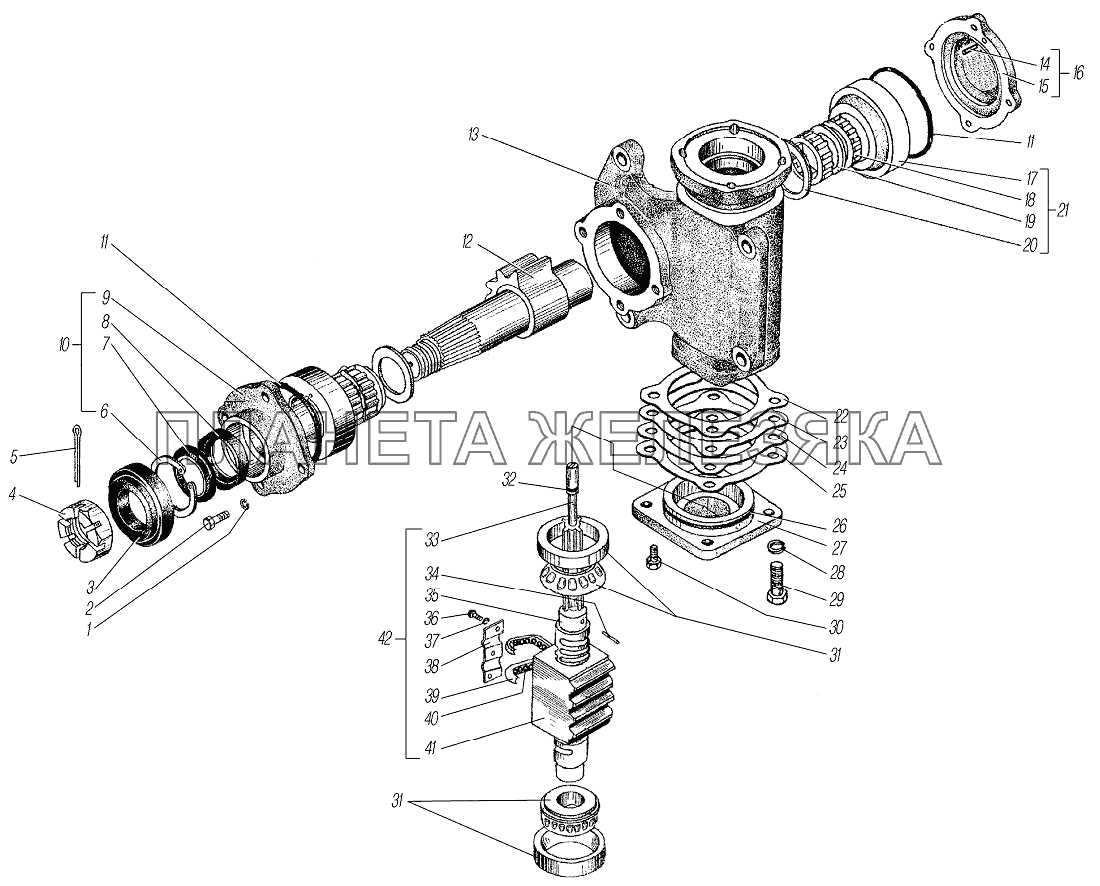 Механизм рулевой УРАЛ-4320-1951-58