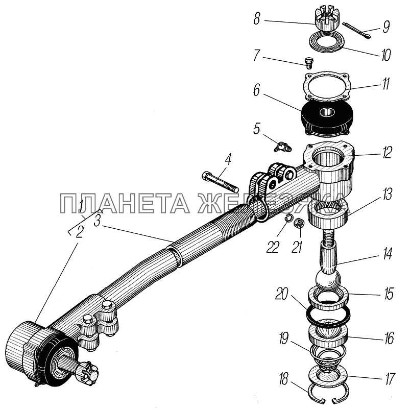 Тяга сошки рулевого управления УРАЛ-4320-1951-58