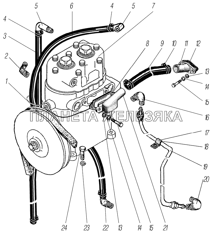 Установка компрессора УРАЛ-4320-0971-58