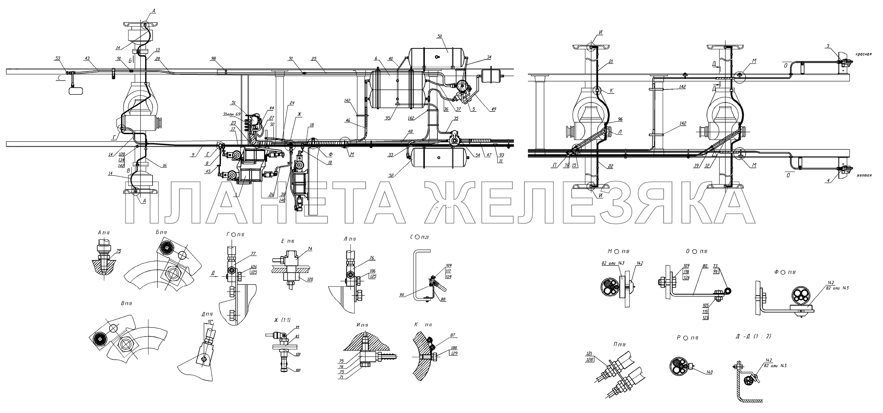 Установка пневмогидравлического привода тормозов на автомобили 4320-1951-58, 4320-1151-59, 4320-0971-58 УРАЛ-4320-0971-58