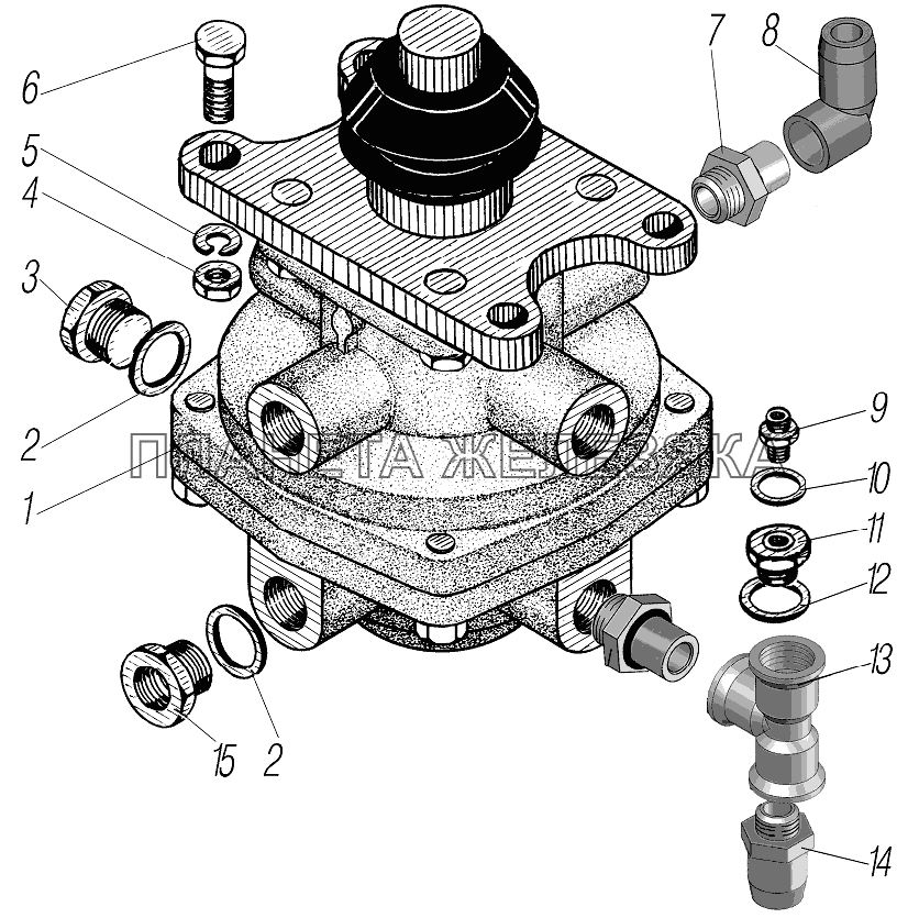 Установка тормозного крана УРАЛ-4320-1951-58