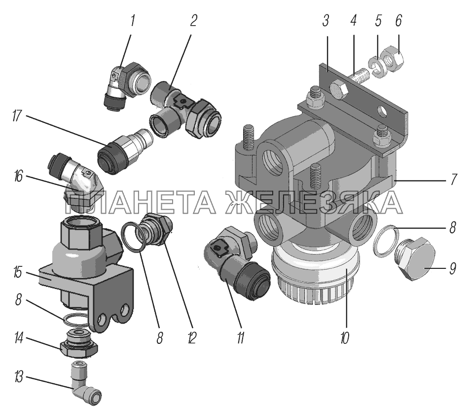 Установка клапана ускорительного УРАЛ-4320-0971-58