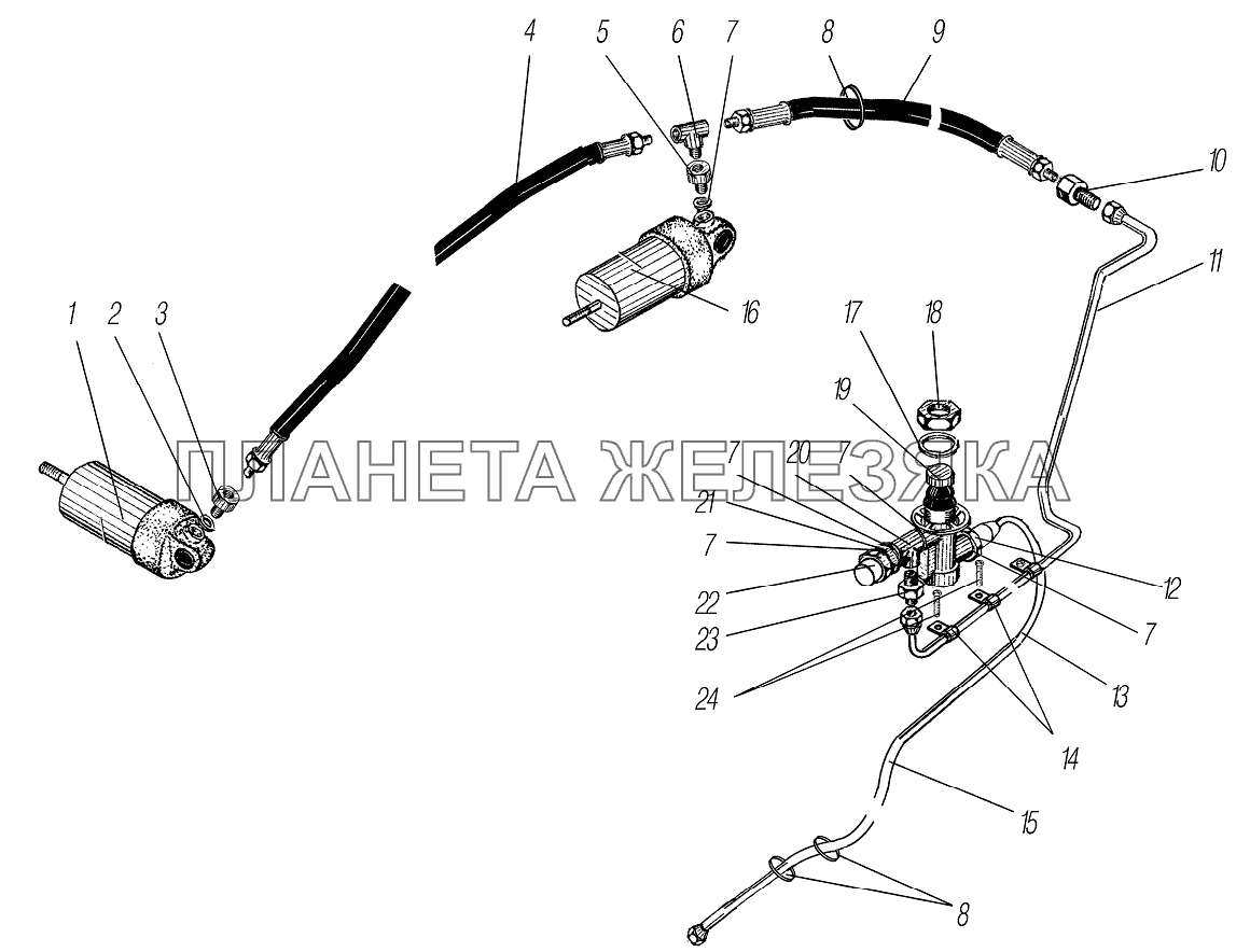 Установка вспомогательного тормоза УРАЛ-4320-1951-58