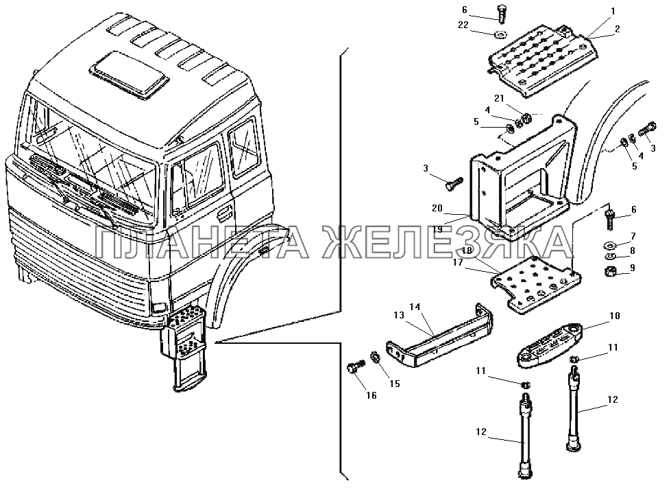 Установки подножек УРАЛ-532301