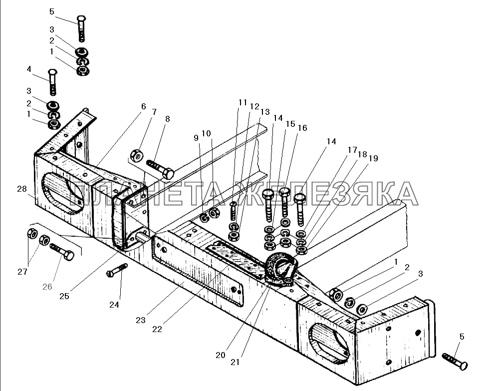Передний буфер и буксирные крюки УРАЛ-532301