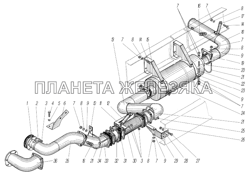 Система выпуска газов УРАЛ-532361