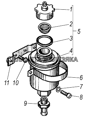 Установка бачка привода сцепления УРАЛ-532361