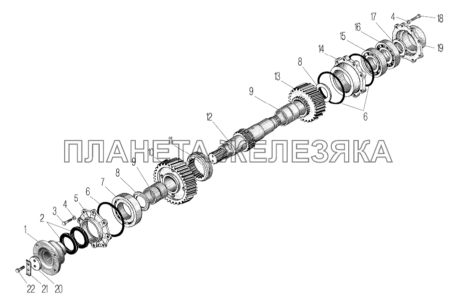 Первичный вал раздаточной коробки УРАЛ-532361