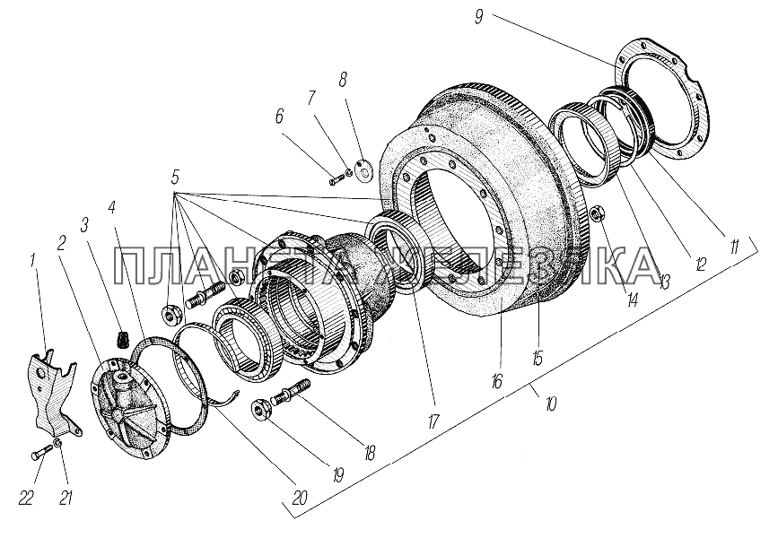 Ступица колеса и тормозной барабан УРАЛ-532361