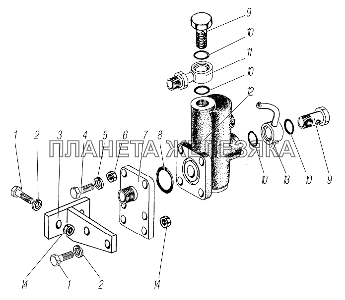 Установка клапана расхода и давления для автомобилей Урал 542301 с двигателем ЯМЗ-7601 УРАЛ-532361
