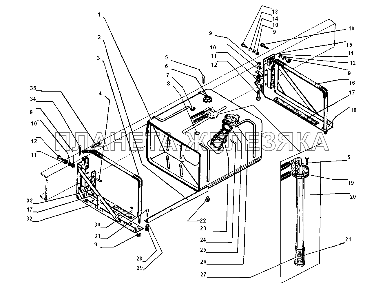 Основной топливный бак УРАЛ-5557-31