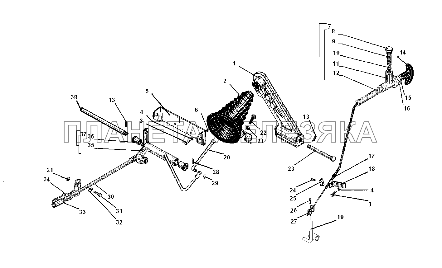 Привод акселератора УРАЛ-5557-31
