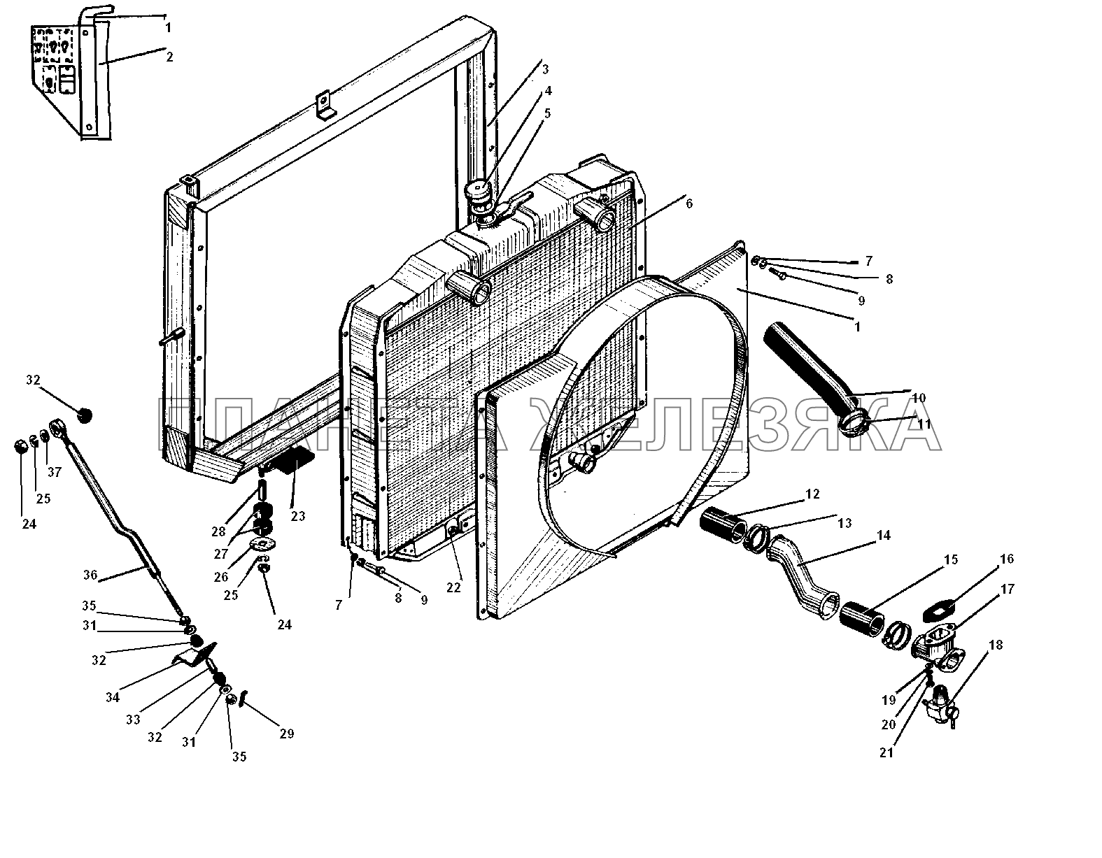 Радиатор системы охлаждения УРАЛ-5557-31
