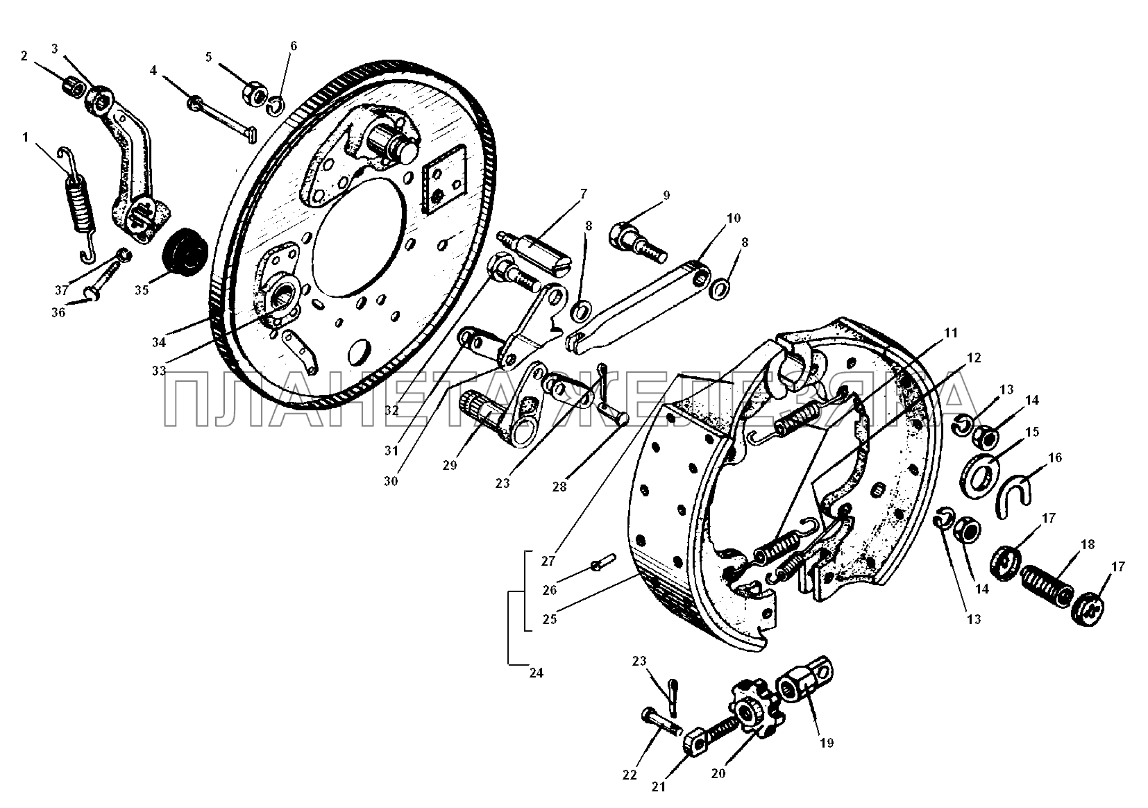 Cтояночный тормоз УРАЛ-5557-31