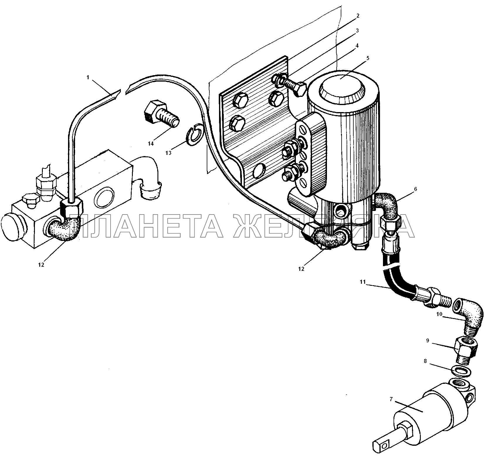 Установка клапана с трубками УРАЛ-5557-31