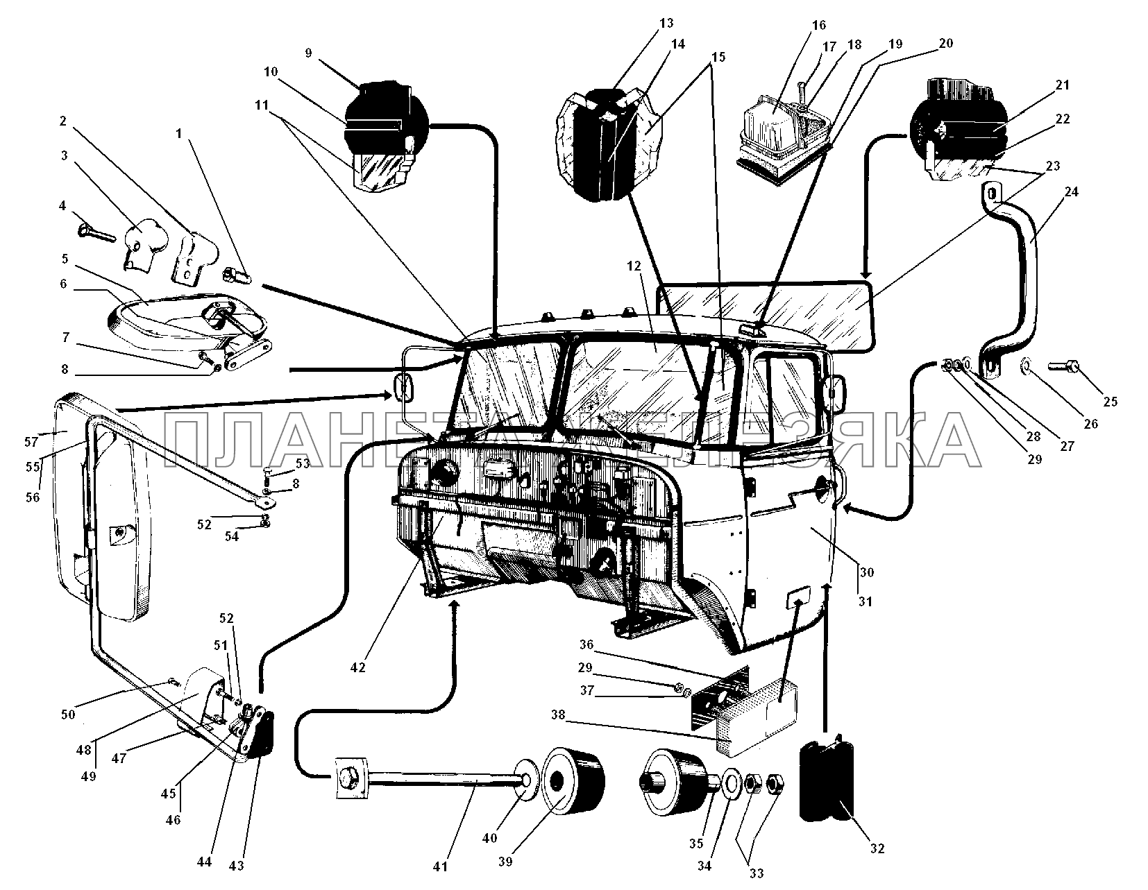 Кабина в сборе УРАЛ-5557-31