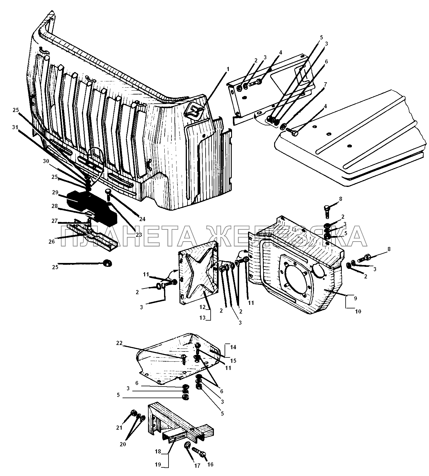 Облицовка радиатора УРАЛ-5557-31