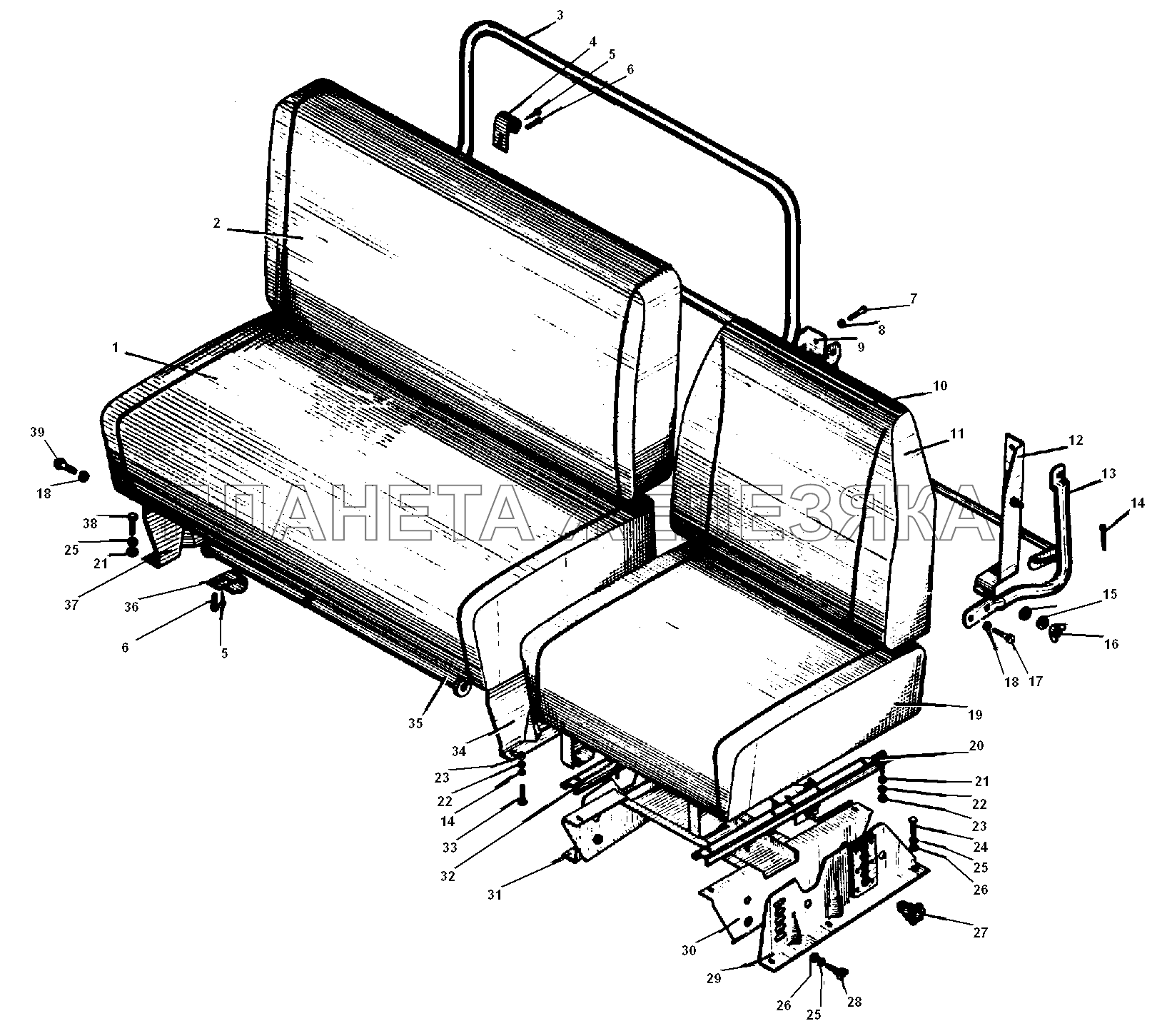 Сиденья водителя и пассажиров УРАЛ-5557-31