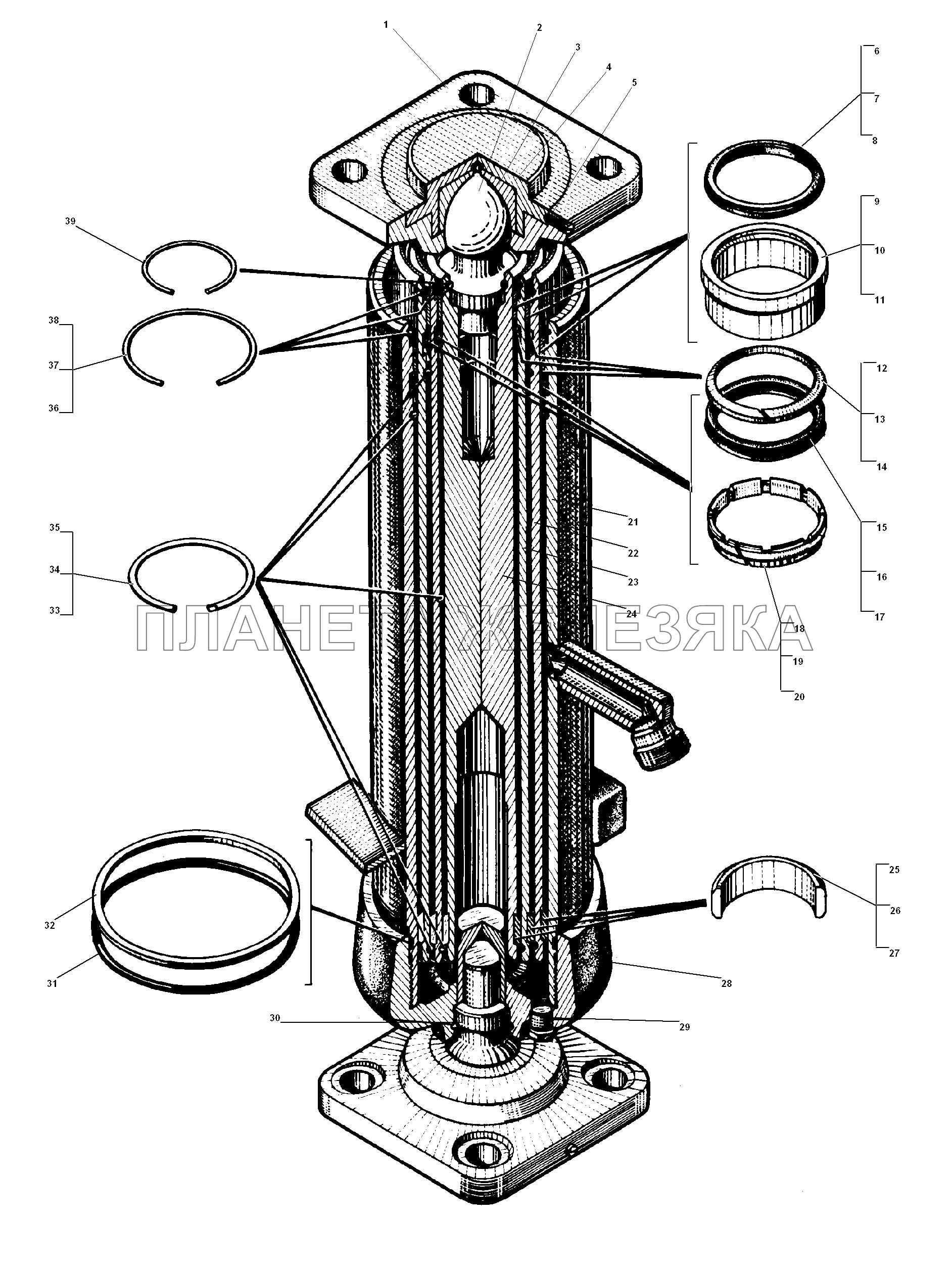 Гидроцилиндр подъема платформы УРАЛ-5557-31