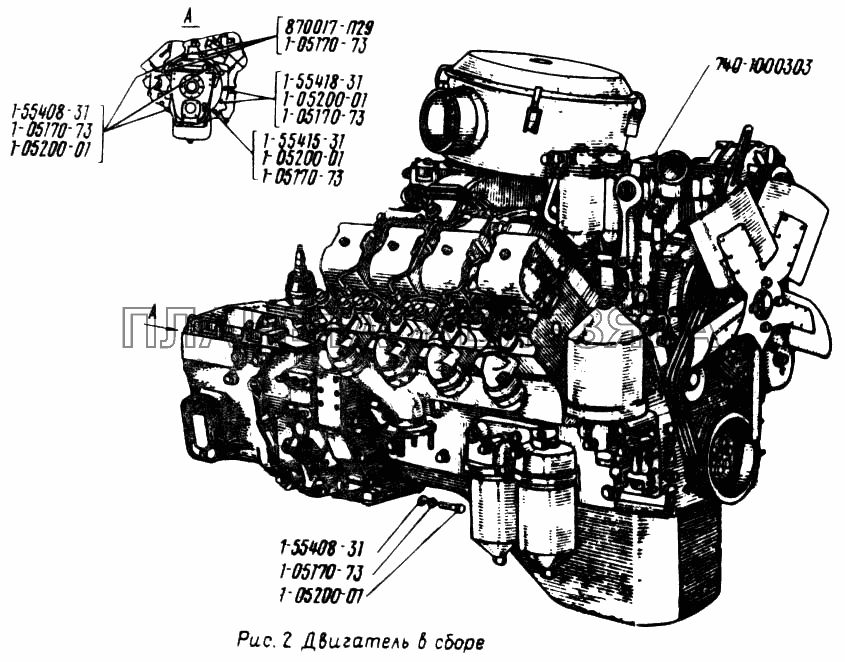 Двигатель в сборе УРАЛ-5557