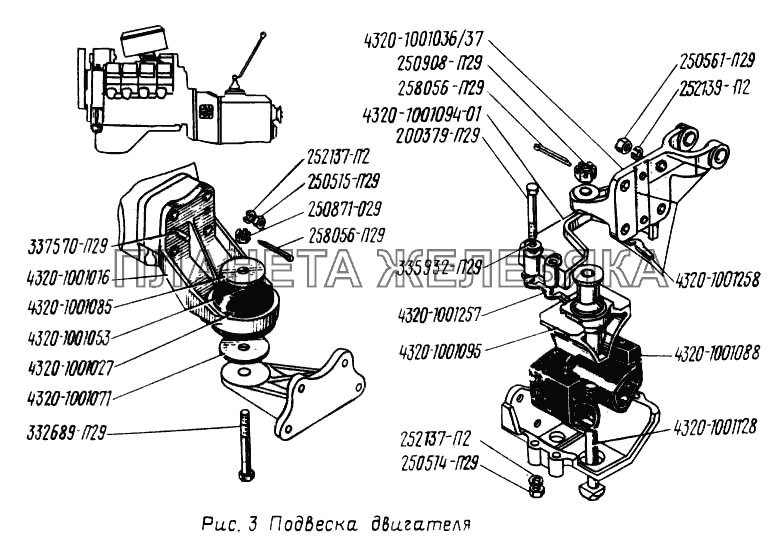 Подвеска двигателя УРАЛ-5557