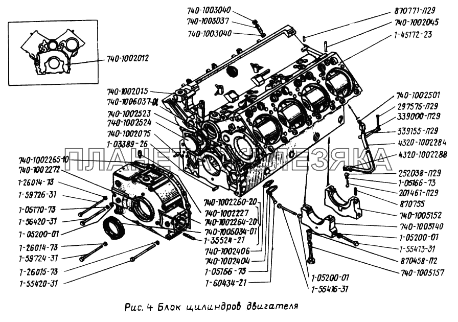 Блок цилиндров двигателя УРАЛ-5557