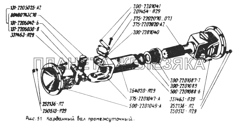 Карданный вал промежуточный УРАЛ-5557