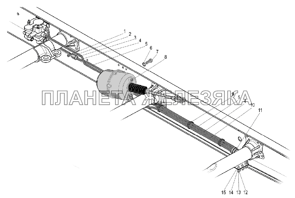 Пневмопривод стояночного тормоза УРАЛ-55571-1121-70