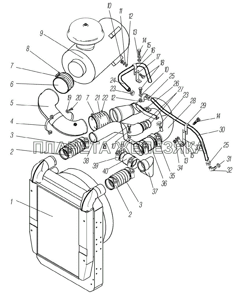 Система питания двигателя воздухом УРАЛ-55571-1121-70