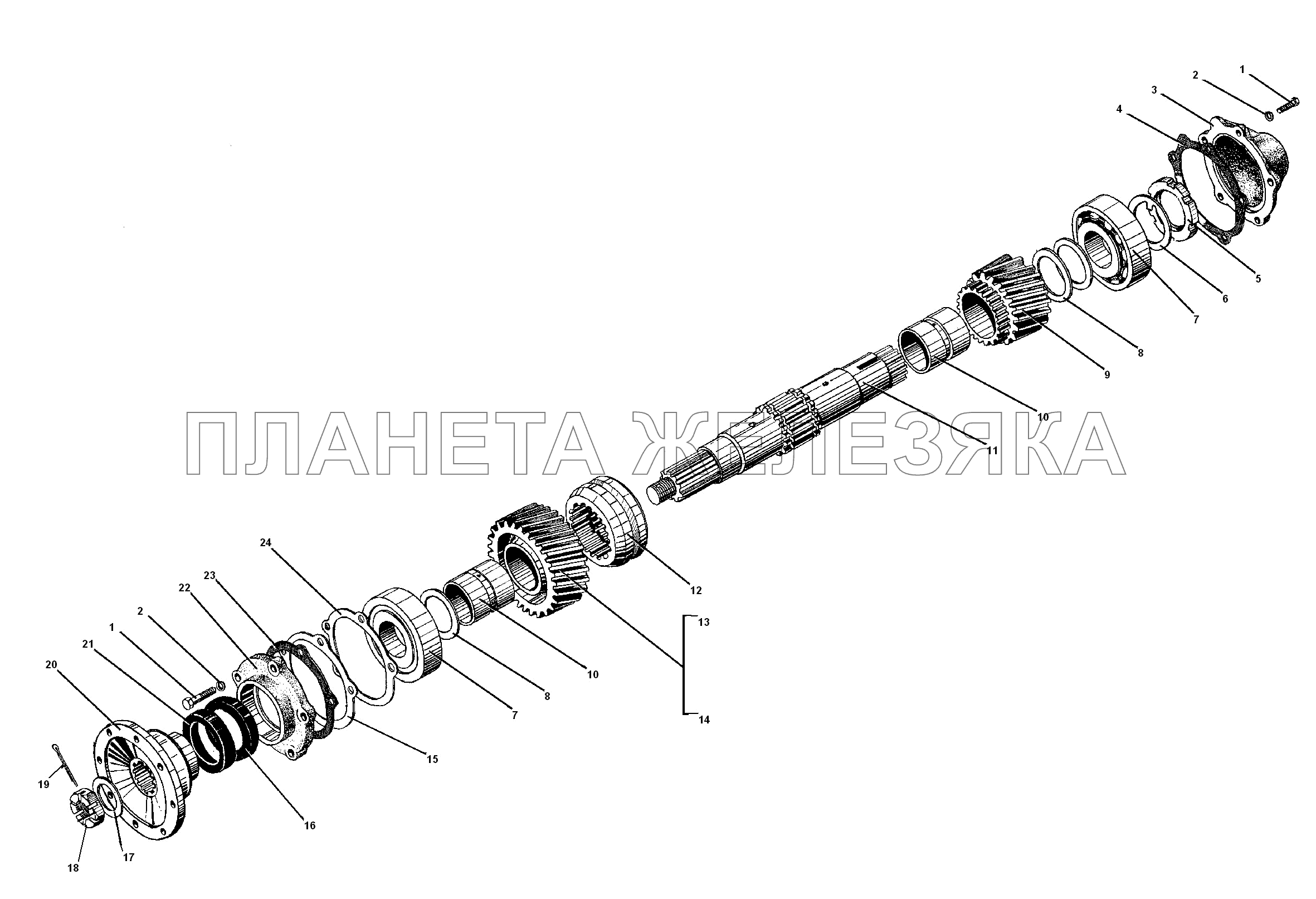 Первичный вал раздаточной коробки УРАЛ-55571-30