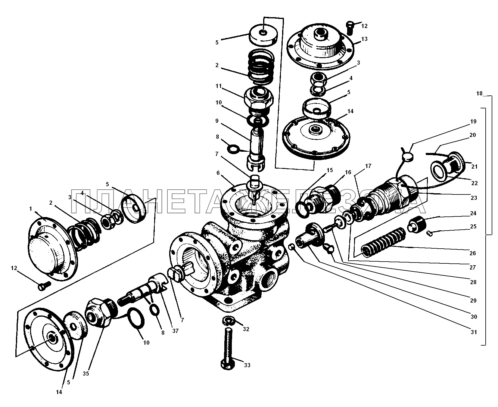 Кран управления УРАЛ-55571-30