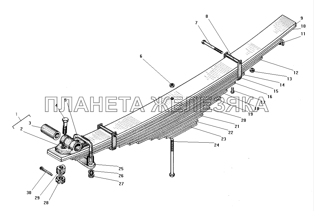 Передняя рессора УРАЛ-55571-40