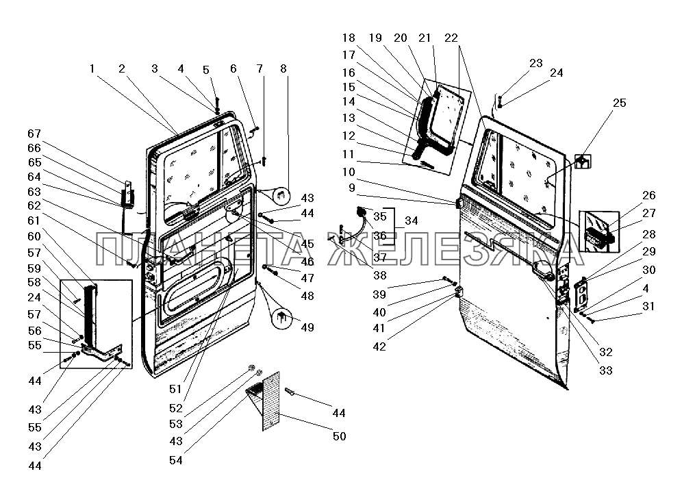 Двери кабины УРАЛ-55571-40