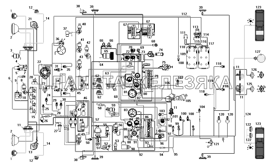 Схема электрооборудования УРАЛ-55571-40