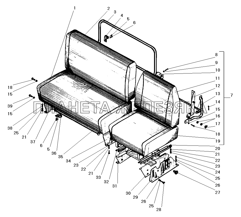 Сиденья водителя и пассажиров УРАЛ-55571-40