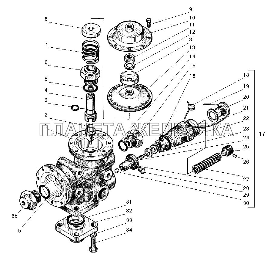 Кран управления I УРАЛ-55571-40